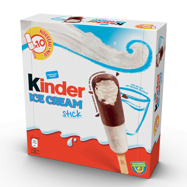 Kinder Stick- Înghețată Kinder de lapte acoperită parțial cu ciocolată